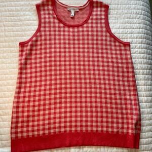 Isaac Mizrahi Pink Checkerboard Sweater Vest, size Medium